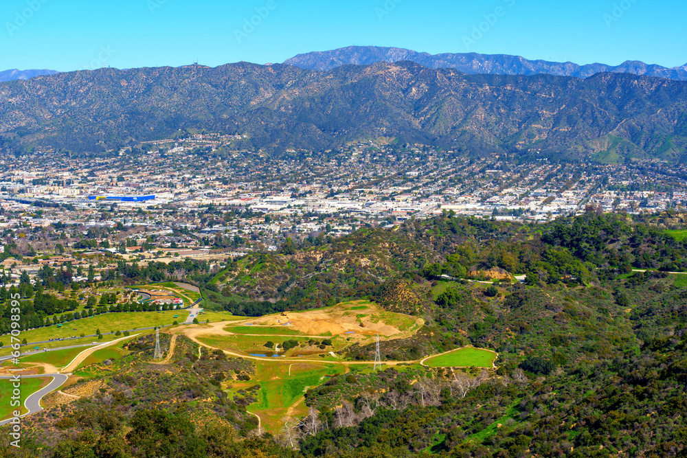 Panoramic View of Hollywood Hills and Los Angeles