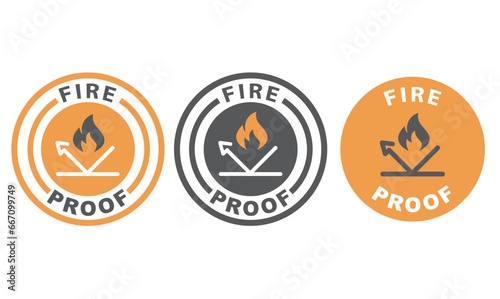 Fireproof icon , vector, sign, sticker.