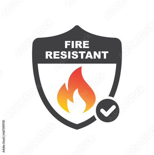 Fireproof icon , vector, sign, sticker.