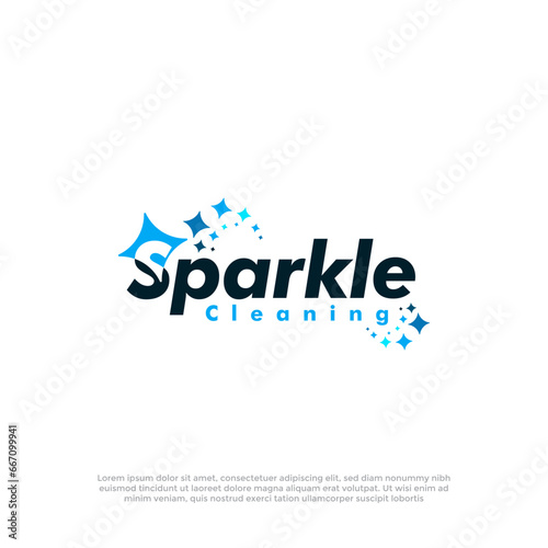 Economic cleaning service logo design vector template