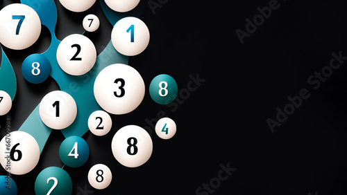 A group of balls with numbers.