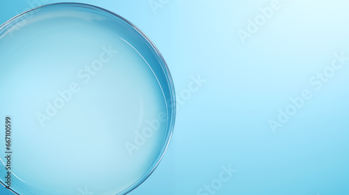 Abstract glass bubble crystal ball on blue background.