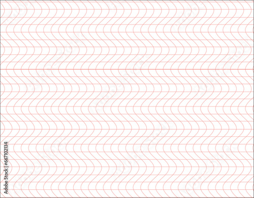 Seamless symmetrical pattern. Abstract waves. Monochrome background with simple lines. Pink vector pattern on transparent background.