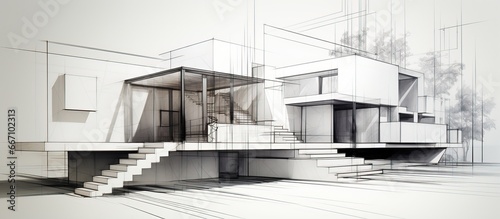 illustration of an architectural concept sketch