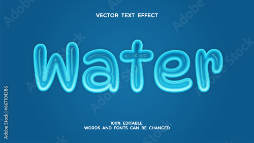 Blue water editable text effect