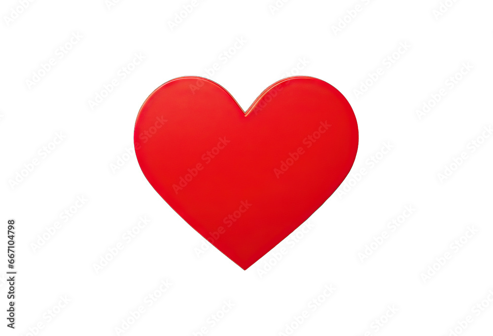 valentine day, smooth red heart isolated png on transparent background
