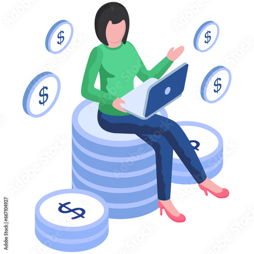 A beautiful design illustration of investor