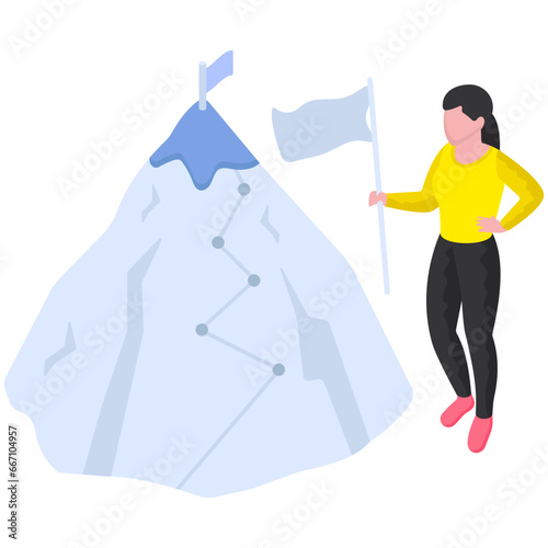 Conceptual flat design illustration of mission accomplished