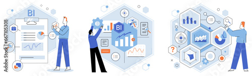 Analysis tool. Business intelligence. Vector illustration A tool for datanalysis simplifies process extracting insights from datasets Each datum collected during research contributes to overall
