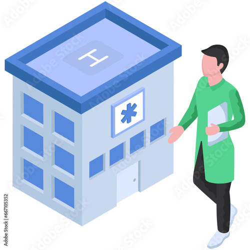 Modern design illustration of hospital
