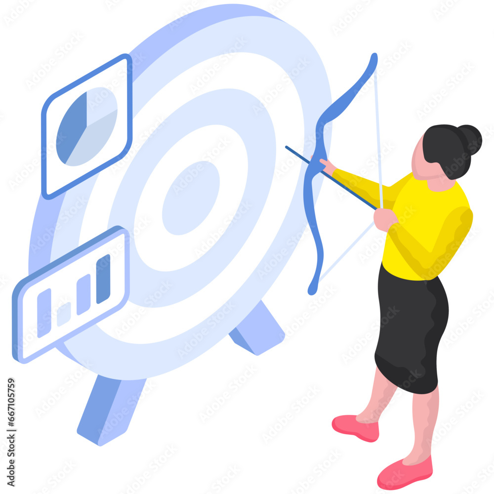 Editable design illustration of business target Editable design illustration of business target