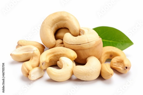 Cashew Nut Isolated on White Background. AI generated