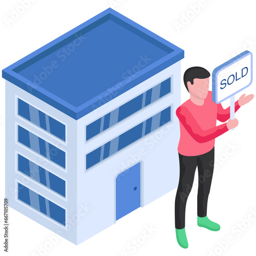 Premium download illustration of sold home