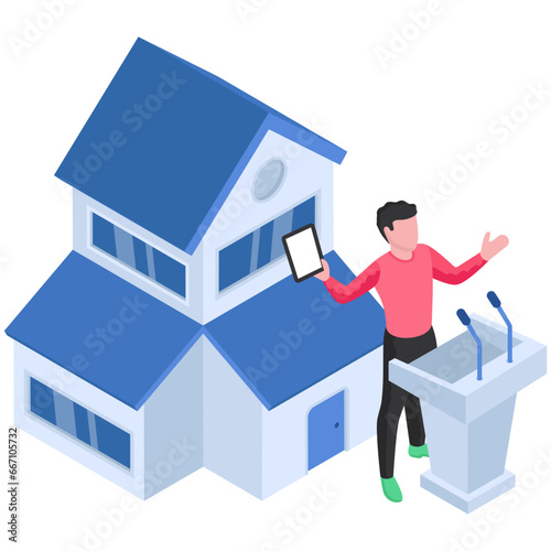 Conceptual illustration of house auction