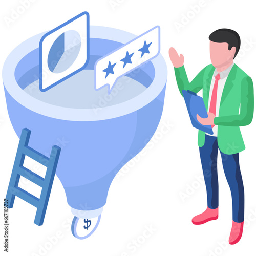 Perfect design illustration of sales funnel