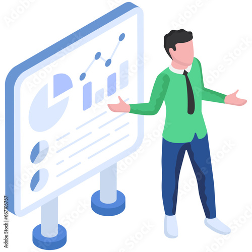 Modern design illustration of business analyst