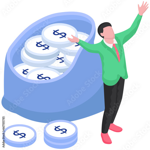 A beautiful design illustration of investor