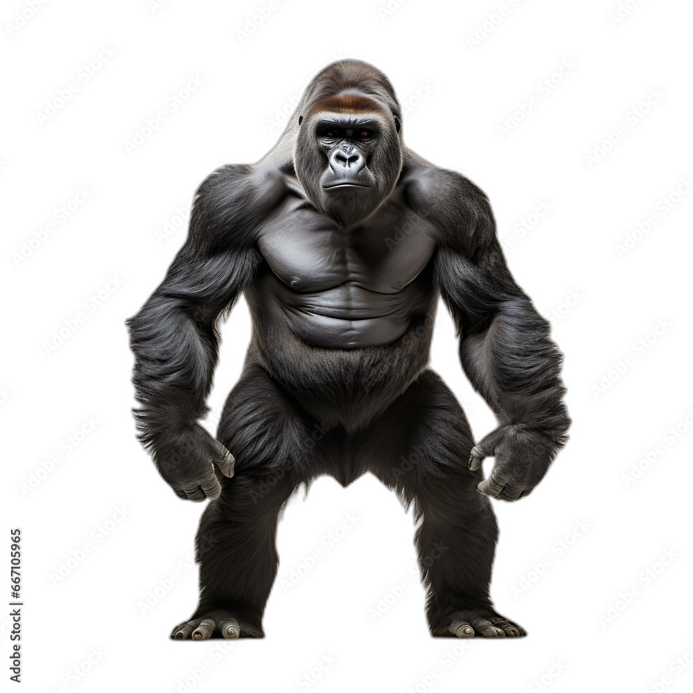 gorilla isolated on transparent or white background