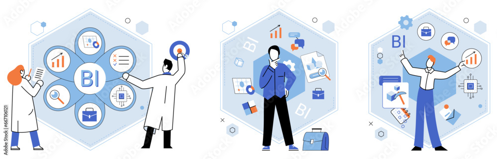 Analysis tool. Business intelligence. Vector illustration Infographics are effective in presenting information in visually appealing manner Information management is vital for efficient Information