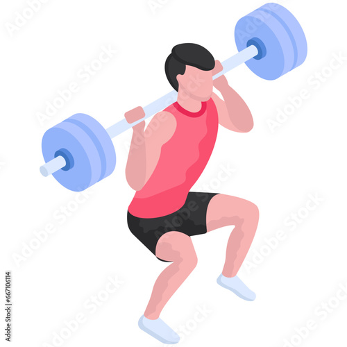 A creative design illustration of weightlifter