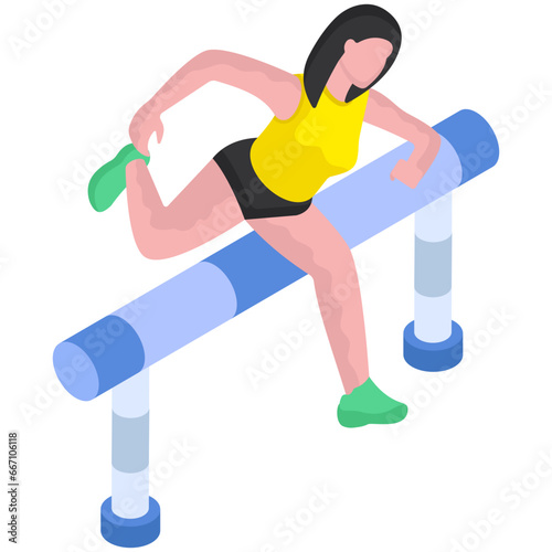 Conceptual flat design illustration of jumping 