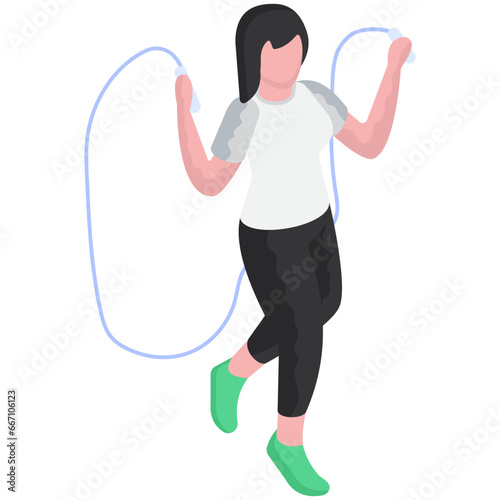 A flat design illustration of jumping rope available for instant download