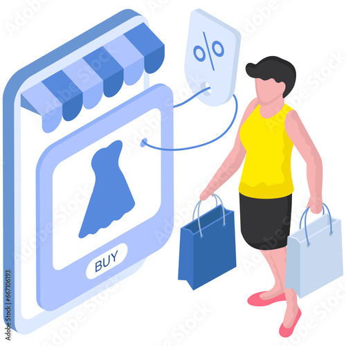A premium download illustration of shopping discount