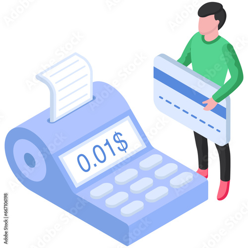 Card payment illustration in trendy vector design