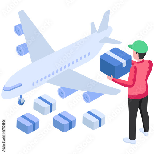 Unique design illustration of air cargo