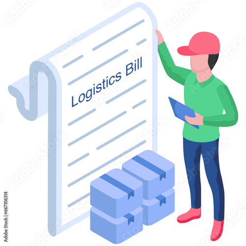 A unique design illustration of logistic invoice