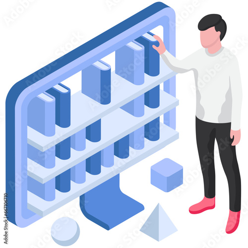 A premium design illustration of digital library