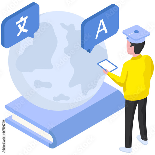      Vector design of language translator illustration