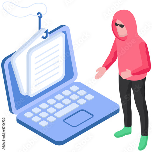 Unique design illustration of document phishing 