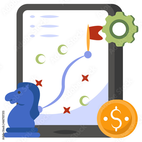 A flat design icon of stratagem