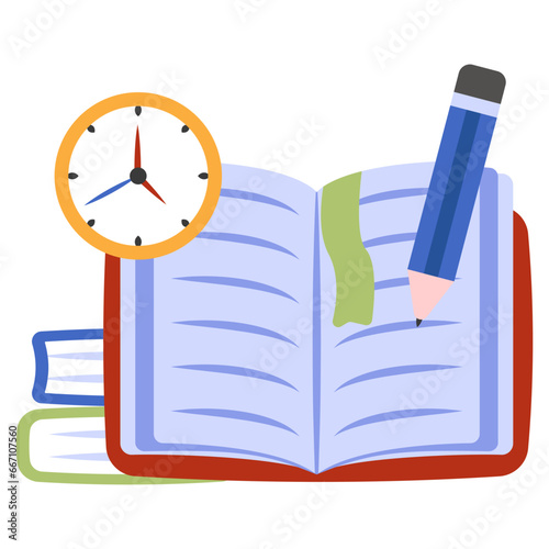 Trendy vector design of book writing