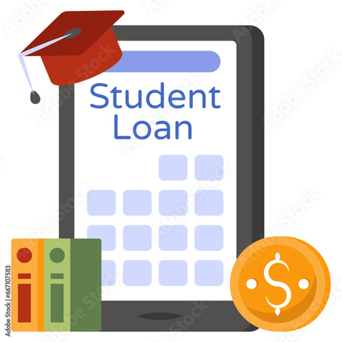 A unique design icon of student loan