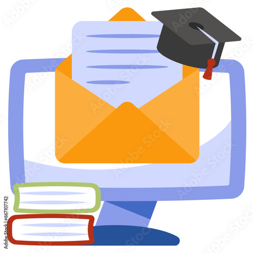 Editable design icon of educational mail
