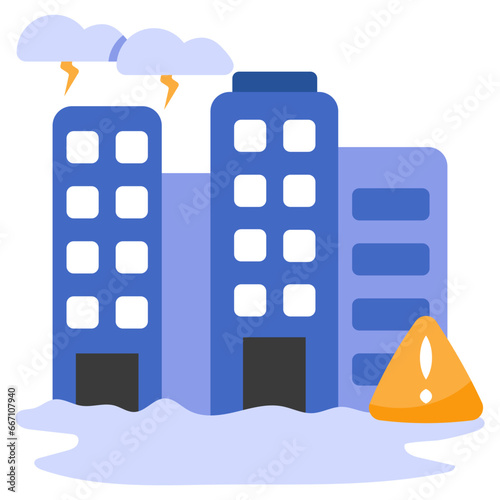 Flood icon in flat design isolated on white background 