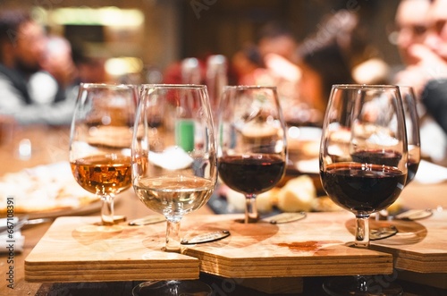 Fotografia Dinner, wine tasting at old winery