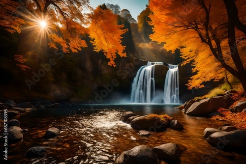waterfall in autumn forest © Muhammad