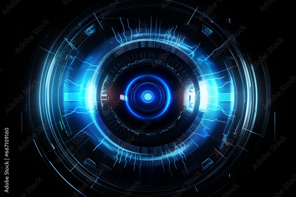 futuristic eye scan technology hi-tech with blue neon futuristic eye scan technology hi-tech with blue neon