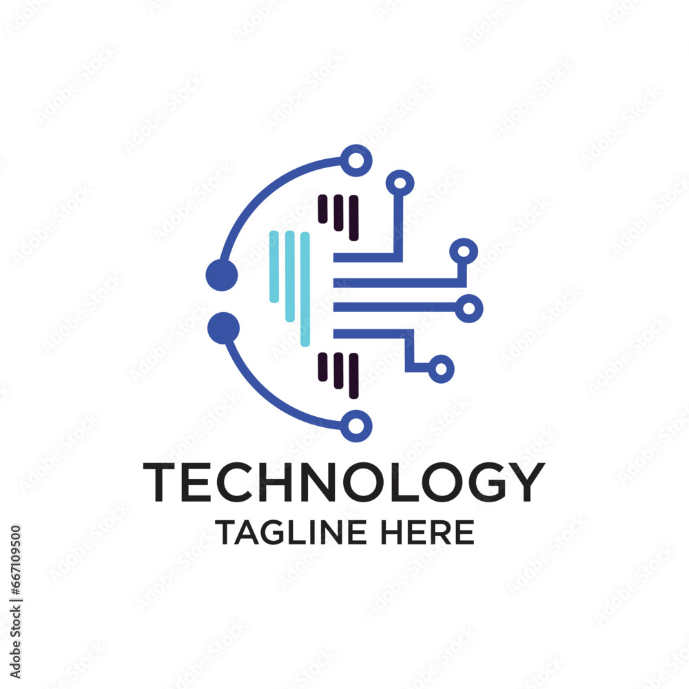 Tecnology logo design simple concept Premium Vector Tecnology logo design simple concept Premium Vector