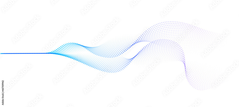 Abstract dot particles wavy flowing 3D curve pattern colorful gradient ...