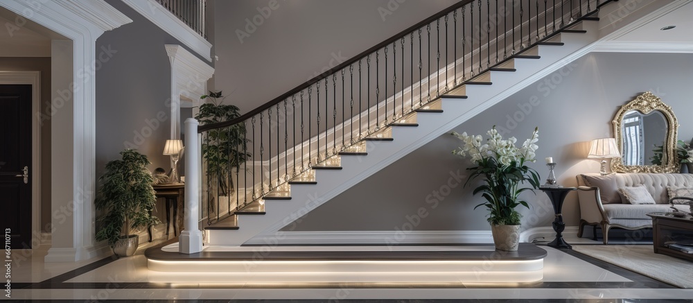 Elegant stairs in a luxury hallway Elegant stairs in a luxury hallway