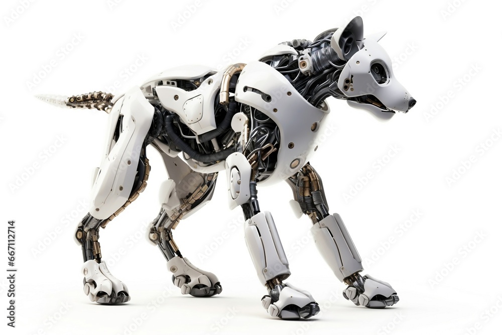Futuristic robo dog isolated generative ai Futuristic robo dog isolated generative ai