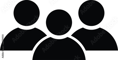 Group of people or group of users / friends flat vector icon for apps and websites