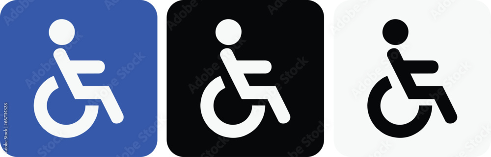 disabled people / international symbol of access on a wall Stock Vector ...