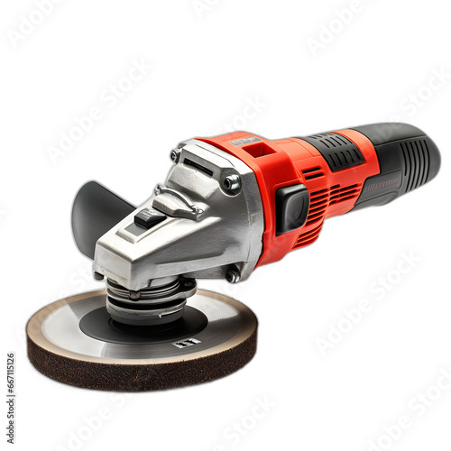 Angle grinder isolated on transparent or white background