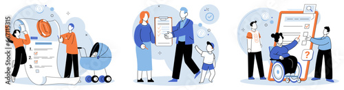 Child benefit. Vector illustration. The child benefit concept revolves around idea supporting families with financial aid Child benefits serve as helper to families, offering financial support