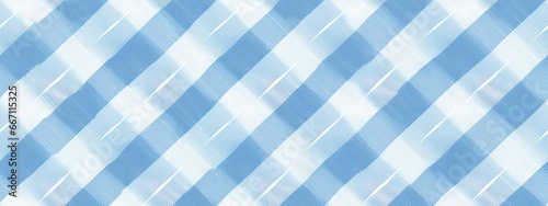 Seamless diagonal gingham checker pattern pastel cobalt blue white. Contemporary light turquoise linen textured diamond background. Baby boy trendy striped checks textile, nursery
